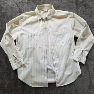 VTG distressed blue striped button up